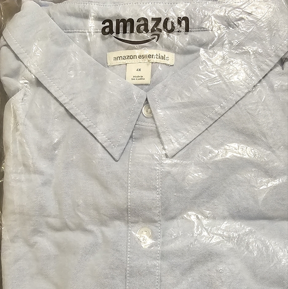 Amazon. Women's Long Sleeve Button Down Shirt. Light Blue. Sizes 4X, 5X & 6X NWT - Picture 3 of 9